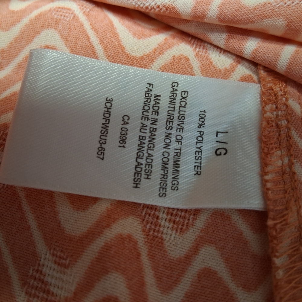Farwest Women's Coral Chevron Camisole Tank Top - Picture 7 of 7